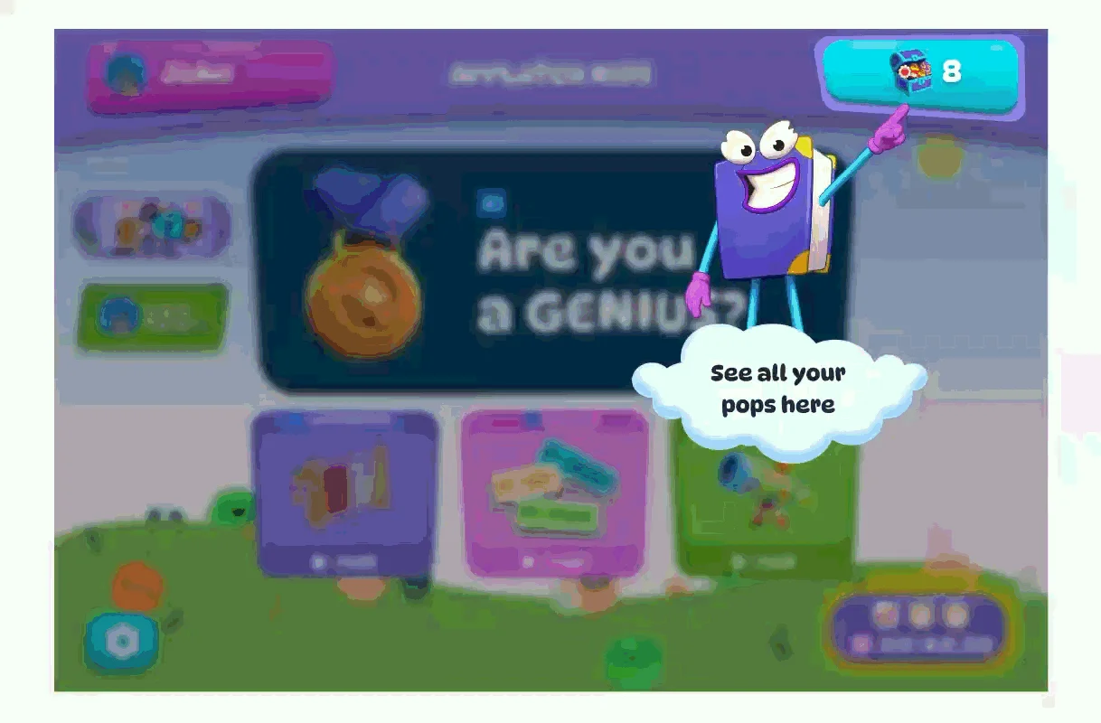Loomey character guiding child through quizzes