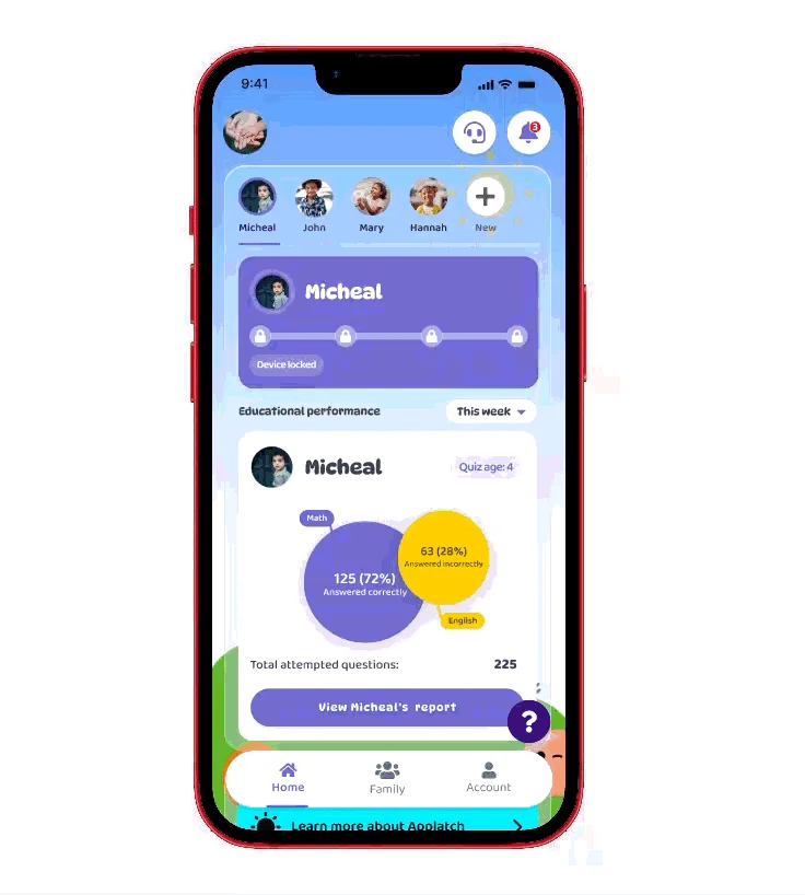 Real-time synchronization between parent and child devices