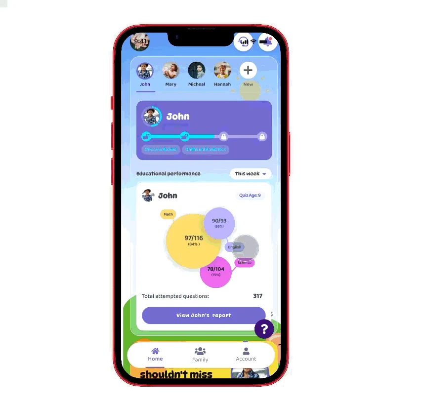 Parent reporting and live insights window