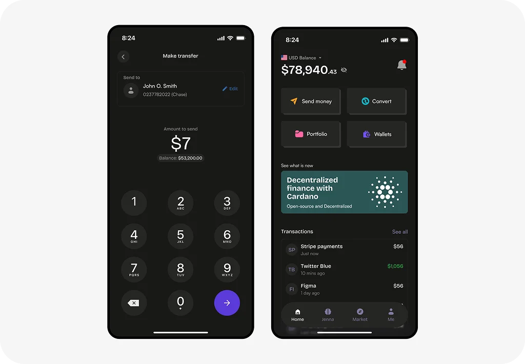numeric keypad send flow