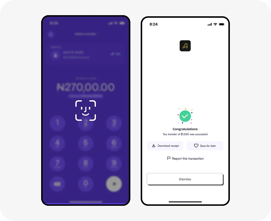 naira keypad and success confirmation
