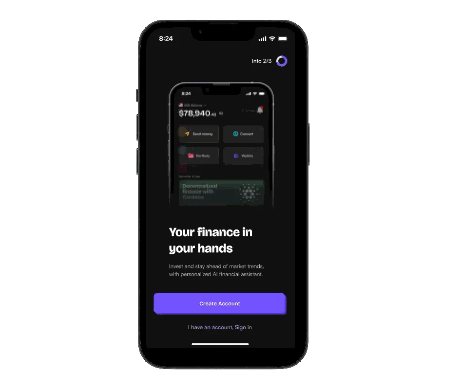 Chada onboarding and authentication screens
