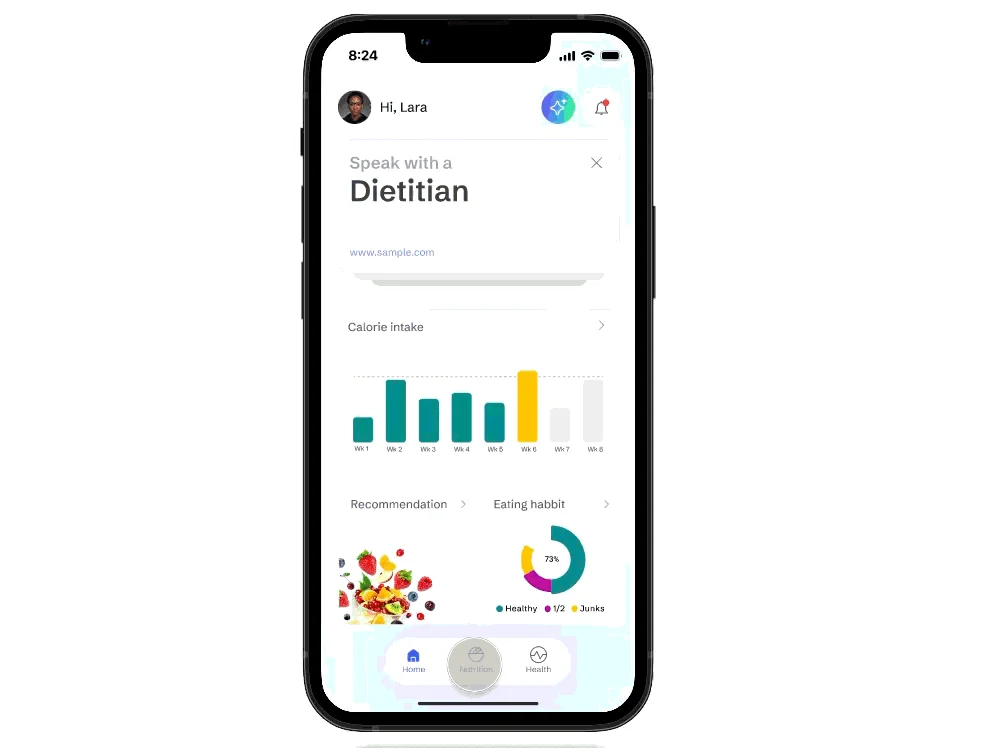 Daily calorie tracking and nutritional data insights on mobile