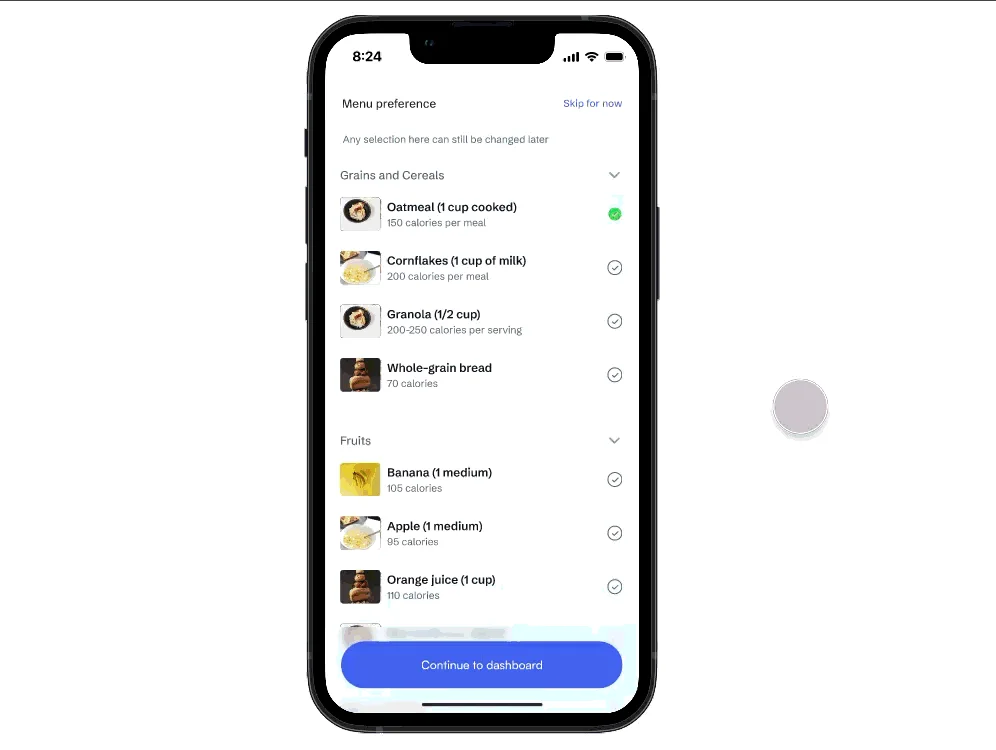 Personalized dietary preferences and meal customization interface